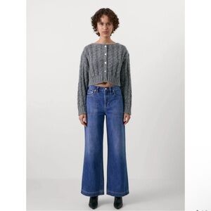 NWT Cult Gaia x GAP marled gray cardigan with gold CG buttons-sold out online